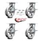 Service Caster 8 Inch V Groove Semi Steel Caster Set with Roller Bearings and Brake/Swivel Lock SCC-35S820-VGR-SLB-BSL-4 - alternate 5